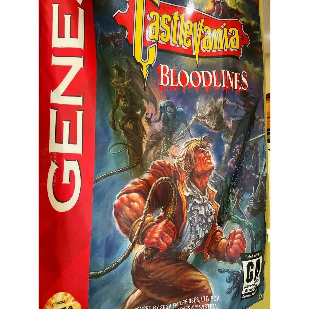 Castlevania Bloodlines 5ft Flag Sega Genesis 1994 Banner Poster Konami